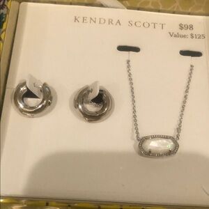 Kendra Scott Silver Earrings and Necklace Set